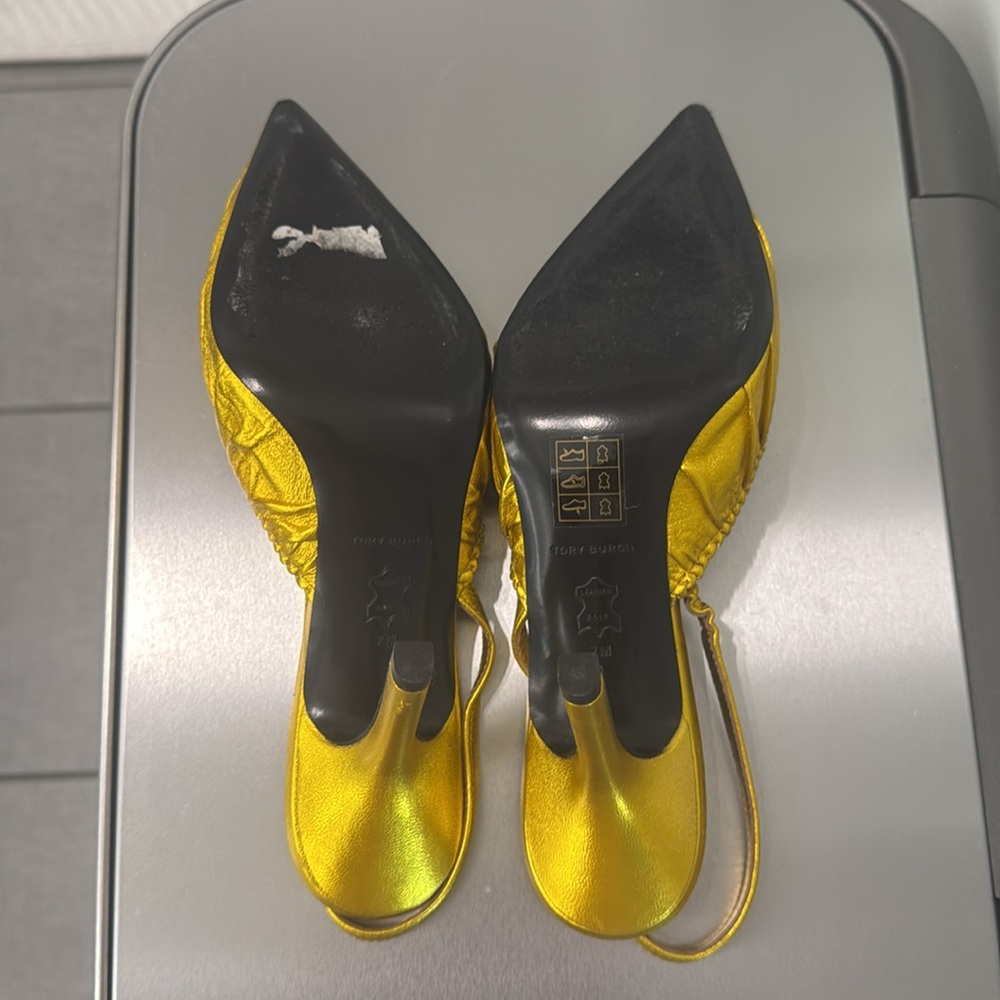 Tory Burch Gold Heels - Picture 8 of 15
